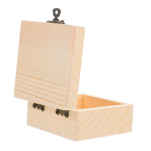 WEKAMOS Unvollendete Holzschmuckschachtel DIY Hand Bemalt Holzbox Mit Scharnierdeckel Ideal Zum Aufbewahren Kleiner Gegenstände Ringe Und Halsketten von WEKAMOS