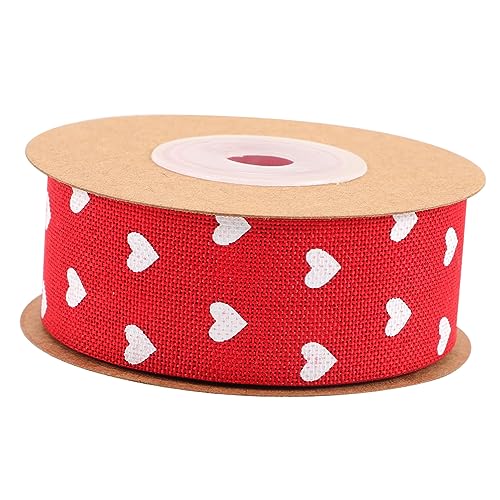 WEKAMOS Valentinstag Geschenkband Imitat Leinen Herzmuster Dekoband Robustes Satinband für Geschenkverpackung Schleifenherstellung Party Deko und Hochzeitsgeschenke WEKAMOS Valentinstag Geschenkband Imitat Leinen Herzmuster Dekoband Robustes Satinband für Geschenkverpackung Schleifenherstellung Party Deko und Hochzeitsgeschenke von WEKAMOS