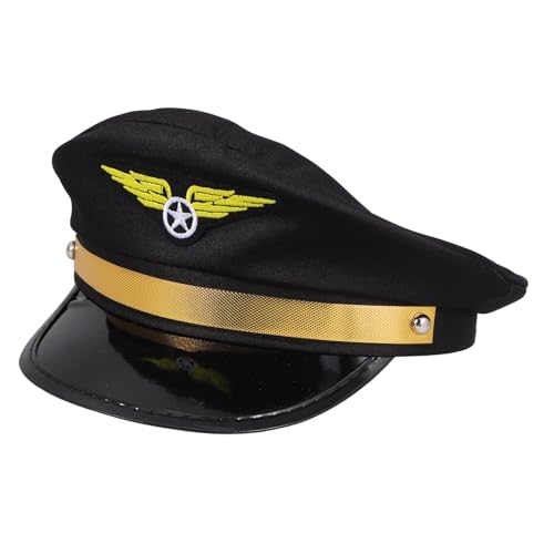 WEKAMOS Verstellbare Pilotenkappe für Erwachsene Schwarze Airline Mütze Langlebiger Komfortabler Sitz für Fasching Halloween Kostümparty und Maskerade WEKAMOS Verstellbare Pilotenkappe für Erwachsene Schwarze Airline Mütze Langlebiger Komfortabler Sitz für Fasching Halloween Kostümparty und Maskerade von WEKAMOS