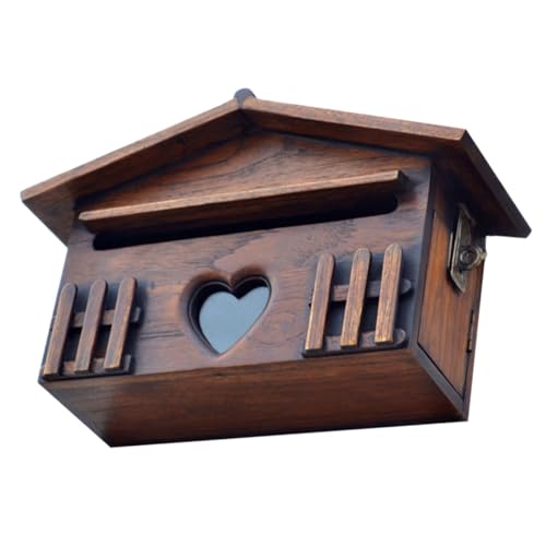 WEKAMOS Vintage Holzbriefkasten Wandmontage Regenfest Holz Postkasten Kreative Vorschlagsbox für Villa Haus Außenbereich WEKAMOS Vintage Holzbriefkasten Wandmontage Regenfest Holz Postkasten Kreative Vorschlagsbox für Villa Haus Außenbereich von WEKAMOS