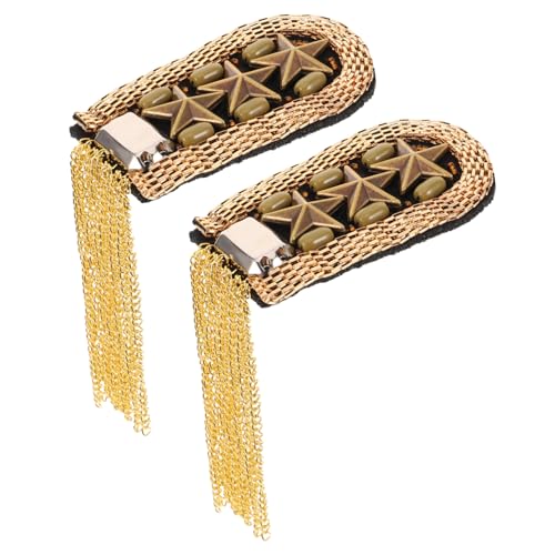 WEKAMOS Vintage Metallfransen Schulterklappen Stilvolle Epauletten Broschen Unisex Modische Kleidung Dekoration für Damen und Herren WEKAMOS Vintage Metallfransen Schulterklappen Stilvolle Epauletten Broschen Unisex Modische Kleidung Dekoration für Damen und Herren von WEKAMOS