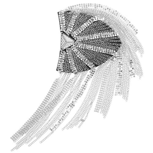 WEKAMOS Vintage Quaste Schulterklappen mit Strassbesatz Modische Metall epauletts für Damen Vielseitige Retro schulterdekoration für Anzug Party Hochzeit und Festliche Anlässe von WEKAMOS