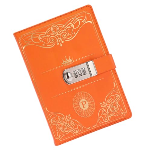 WEKAMOS Vintage Stil PU Notizbuch mit Zahlenschloss Abschließbares Tagebuch im Handlichen Format Orangefarbene Reisejournal für Erwachsene Sicheres Passwort Geschütztes Notizheft für WEKAMOS Vintage Stil PU Notizbuch mit Zahlenschloss Abschließbares Tagebuch im Handlichen Format Orangefarbene Reisejournal für Erwachsene Sicheres Passwort Geschütztes Notizheft für von WEKAMOS
