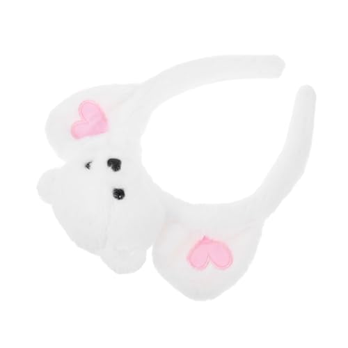 WEKAMOS Waschbär-stirnband Kopfbedeckung Anziehen Cartoon-haar Süße Stirnbänder Süße Tierstirnbänder Tierpuppenhaarband Tierstirnbänder Für Erwachsene Cartoon-ohren-stirnband Weiß Plüsch von WEKAMOS