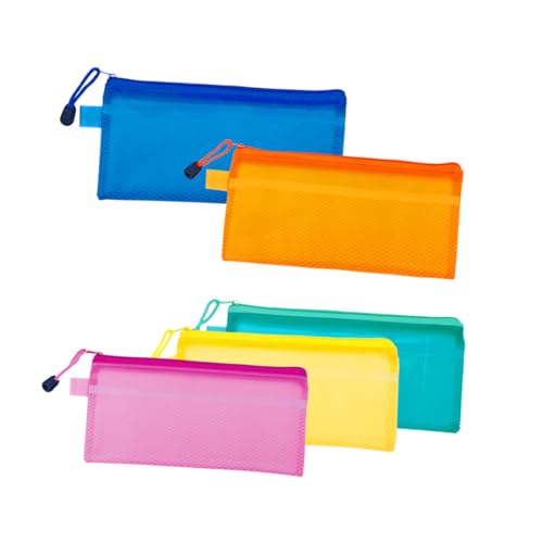 WEKAMOS Wasserdichte Dokumententasche mit Reißverschluss Mattes PVC Material Strapazierfähige Netz Clipmappe Vielseitig für Büro Reise und Alltag Teiliges Farblich Zufällige Farbe von WEKAMOS