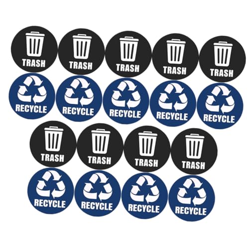 WEKAMOS Wasserdichte Mülltonnenaufkleber Recycling Abfalltrennung Selbstklebend PVC Aufkleber für Mülltonnen und Recyclingbehälter Haus und Außenbereich von WEKAMOS