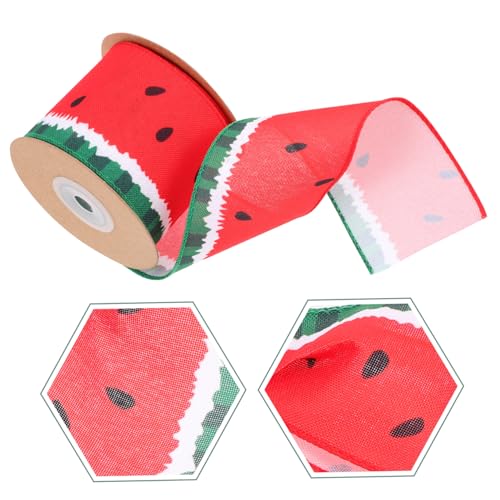 WEKAMOS Wassermelonen Geschenkband Polyester Kreatives DIY Bastelband für Geschenkverpackung Blumen Partydekoration Langlebig und Einfach zu Schneiden von WEKAMOS