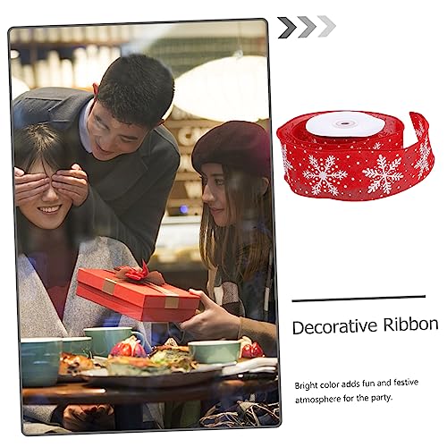 WEKAMOS Weihnachtliches Geschenkband mit Drahtkante Schneeflocken Vielseitiges Dekorationsband für DIY Schleifen Geschenkverpackung Party und Hochzeitsdeko Weiß mit Festlichem Muster WEKAMOS Weihnachtliches Geschenkband mit Drahtkante Schneeflocken Vielseitiges Dekorationsband für DIY Schleifen Geschenkverpackung Party und Hochzeitsdeko Weiß mit Festlichem Muster von WEKAMOS