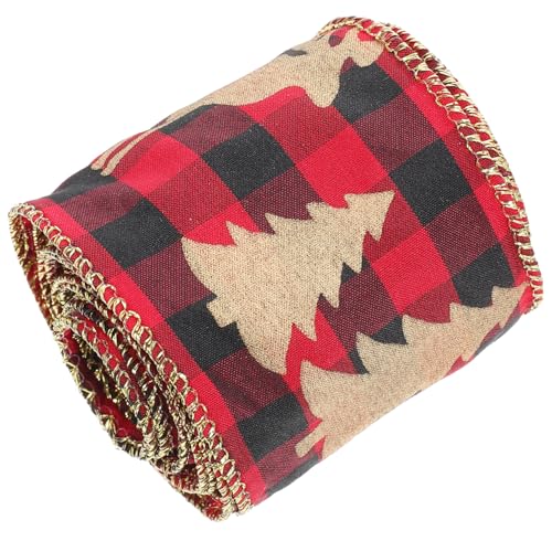 WEKAMOS Weihnachtsband mit Klassischen Motiven Glatte Oberfläche Vielseitig Zuschneidbar für Geschenkverpackung DIY Dekoration Schleifen und Festliche Weihnachtsbaumverzierung von WEKAMOS