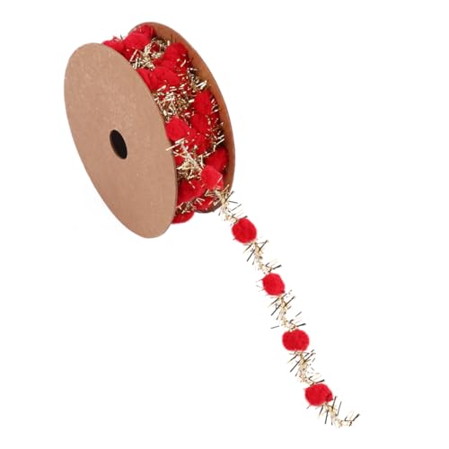 WEKAMOS Weihnachtsbaum Dekoband mit Glitzer Pompons Rotes DIY Bastelband für Weihnachtsdeko Party und Haaraccessoires Vielseitiges Schmuckband für Geschenkverpackung und Festdekoration WEKAMOS Weihnachtsbaum Dekoband mit Glitzer Pompons Rotes DIY Bastelband für Weihnachtsdeko Party und Haaraccessoires Vielseitiges Schmuckband für Geschenkverpackung und Festdekoration von WEKAMOS