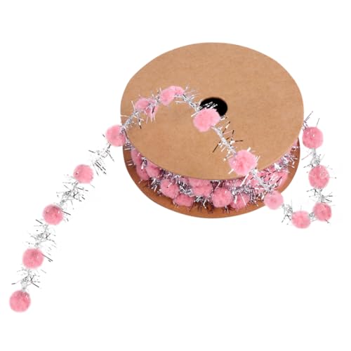 WEKAMOS Weihnachtsbaum Dekoratives Band mit Glitzer Pompons Fluffy Drahtband für DIY Bastelprojekte Geschenkverpackung und Festliche Weihnachtsdeko in Tiefrosa WEKAMOS Weihnachtsbaum Dekoratives Band mit Glitzer Pompons Fluffy Drahtband für DIY Bastelprojekte Geschenkverpackung und Festliche Weihnachtsdeko in Tiefrosa von WEKAMOS