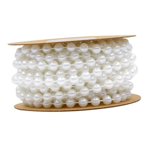 WEKAMOS Weiße Perlenkette Rolle Kunststoff Perlenstrang mit Festen Perlen für DIY Schmuck Armbänder Hochzeitsdeko Bastelbedarf WEKAMOS Weiße Perlenkette Rolle Kunststoff Perlenstrang mit Festen Perlen für DIY Schmuck Armbänder Hochzeitsdeko Bastelbedarf von WEKAMOS