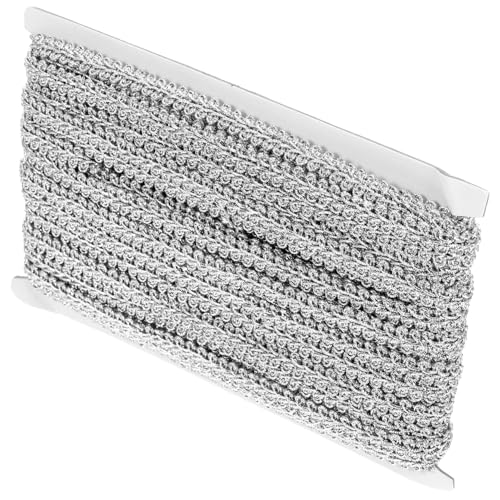 WEKAMOS Wellenförmiges Spitzenband Silber DIY Spitzenbesatz für Bühnenkostüme Kleidungsdekoration Vorhang Tischdecke Nähen von WEKAMOS