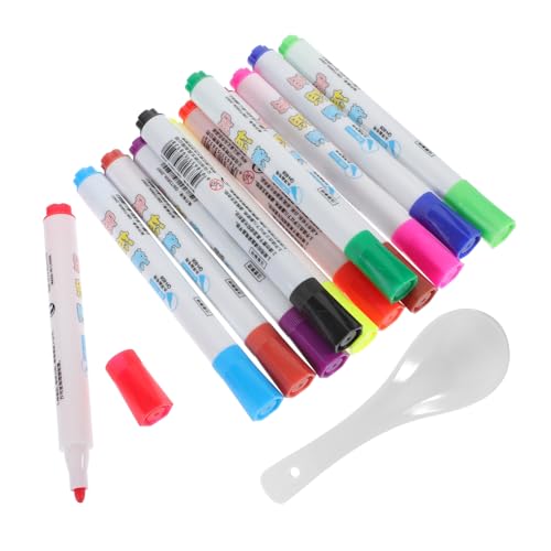 WEKAMOS Whiteboard Marker Farben Abwischbar Wasserbasiert für Schule Büro Lehrer Whiteboard Stifte mit Großer Kapazität und Schwimmender Tinte Inklusive Löffel von WEKAMOS