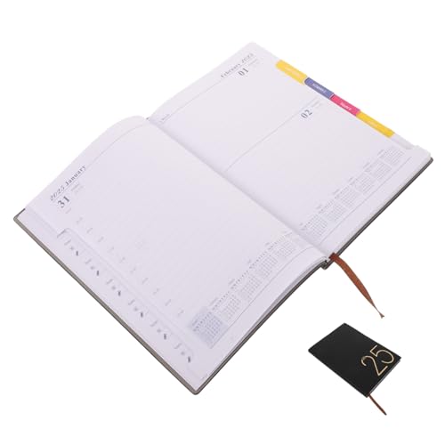 WEKAMOS Zeitmanagement Planer Tage Notizbuch Din Modernes Office Schreibheft mit Robustem Papier Tägliche Terminplanung Akademischer Organizer für Büro und Zuhause Schwarz von WEKAMOS