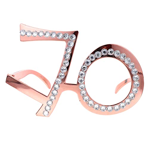 WEKAMOS geburtstagsfeier brille 70. Geburtstagsfeier schnell Die Foto-Requisite zum Geburtstag faschingsbrille karnevalsbrille Geburtstagsdekoration Party-Brillen-Requisiten Stk Rose Gold von WEKAMOS