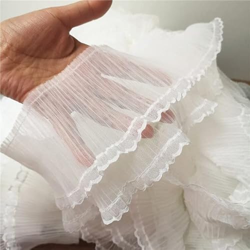 Spitzen-Näh-Bastelband – 13 cm breit, mehrschichtig, weiße Spitze, Besticktes Applikationsband, Kleiderkragen, Rüschenbesatz, Hochzeitskleid, Spitzenstoff, DIY, Nähen, Dekor, Weiß Spitzen-Näh-Bastelband – 13 cm breit, mehrschichtig, weiße Spitze, Besticktes Applikationsband, Kleiderkragen, Rüschenbesatz, Hochzeitskleid, Spitzenstoff, DIY, Nähen, Dekor, Weiß von WEKIVA