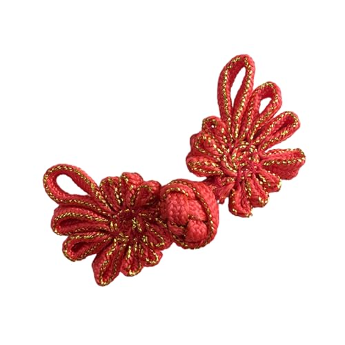 Chinesische Knoten, Knopfverschluss, Blume, chinesischer Knoten, Band, Nähverschlüsse, 10 Paar, mehrfarbig (rot) von WEKONUMEX