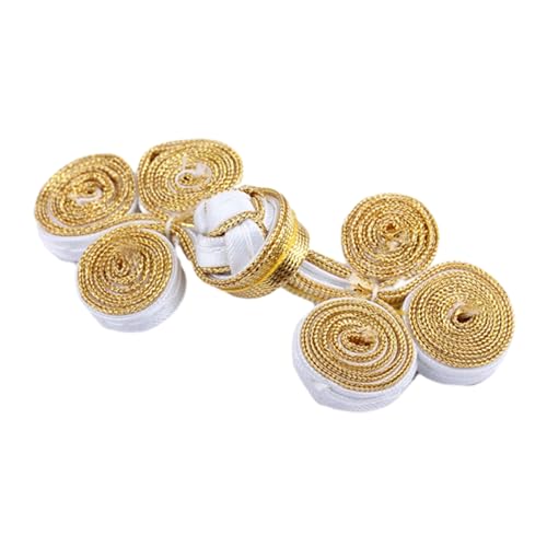 Chinesische Knoten-Knöpfe, chinesischer Cheongsam-Knoten, 5 Stück, mehrfarbig (Gold) von WEKONUMEX