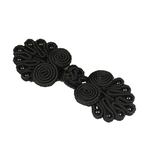 Chinesische Knoten-Knöpfe, chinesischer Knoten, für Cheongsam, 5,9 cm, mehrfarbig (schwarz) von WEKONUMEX