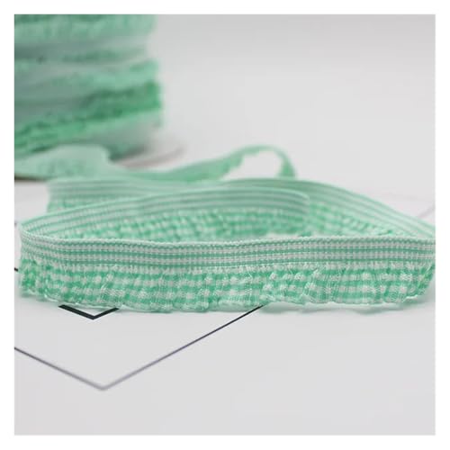 Vintage-Spitzenbordüre, 10 Yard elastische Farbe Plaid Spitze DIY Kopf Getriebe Hut Box Bogen gewebt Kleidung(Green) von WEKONUMEX