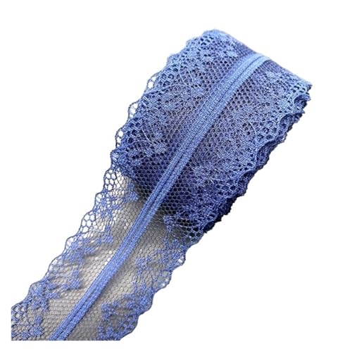 Vintage-Spitzenbordüre, 10 Yards/Lot 40mm Bilateralen Kunsthandwerk Bestickt Net Spitze Stoff Trim(Dark Blue) von WEKONUMEX