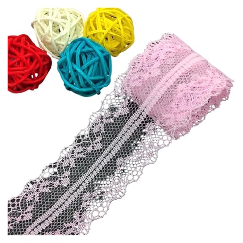 Vintage-Spitzenbordüre, 10 Yards/Lot 40mm Bilateralen Kunsthandwerk Bestickt Net Spitze Stoff Trim(Pink) von WEKONUMEX