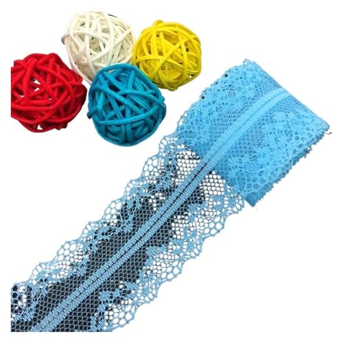 Vintage-Spitzenbordüre, 10 Yards/Lot 40mm Bilateralen Kunsthandwerk Bestickt Net Spitze Stoff Trim(Sky Blue) von WEKONUMEX
