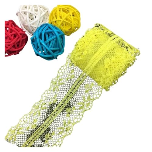 Vintage-Spitzenbordüre, 10 Yards/Lot 40mm Bilateralen Kunsthandwerk Bestickt Net Spitze Stoff Trim(Yellow) von WEKONUMEX