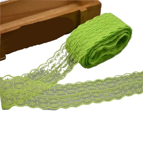 Vintage-Spitzenbordüre, 10 Yards 4,5 cm Spitzenband DIY Bekleidung Nähen Stoff Spitzenbesatz Geschenkartikel Verpackung Spitzenband(07 Light Green) von WEKONUMEX