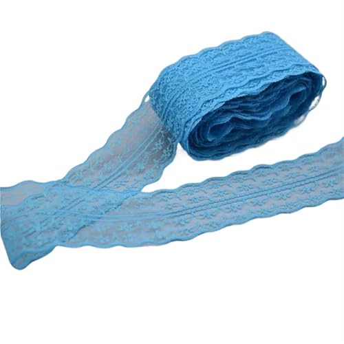 Vintage-Spitzenbordüre, 10 Yards 4,5 cm Spitzenband DIY Bekleidung Nähen Stoff Spitzenbesatz Geschenkartikel Verpackung Spitzenband(10 Lake Blue) von WEKONUMEX
