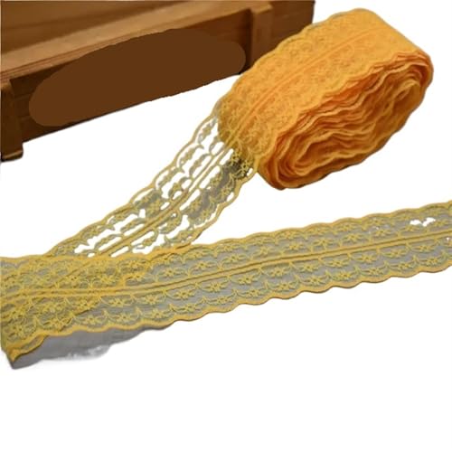 Vintage-Spitzenbordüre, 10 Yards 4,5 cm Spitzenband DIY Bekleidung Nähen Stoff Spitzenbesatz Geschenkartikel Verpackung Spitzenband(11 Light Orange) von WEKONUMEX