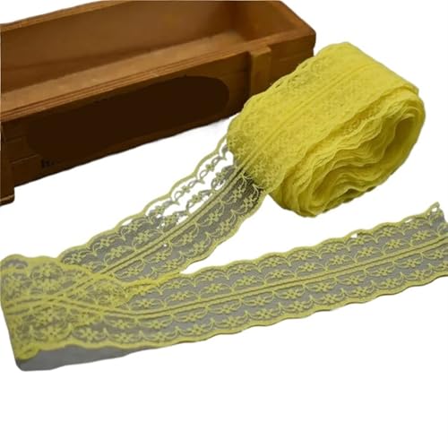 Vintage-Spitzenbordüre, 10 Yards 4,5 cm Spitzenband DIY Bekleidung Nähen Stoff Spitzenbesatz Geschenkartikel Verpackung Spitzenband(12 yellow2) von WEKONUMEX