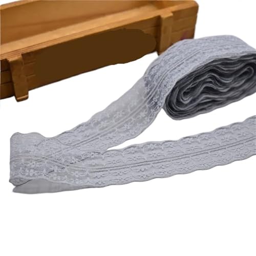 Vintage-Spitzenbordüre, 10 Yards 4,5 cm Spitzenband DIY Bekleidung Nähen Stoff Spitzenbesatz Geschenkartikel Verpackung Spitzenband(13 grey) von WEKONUMEX