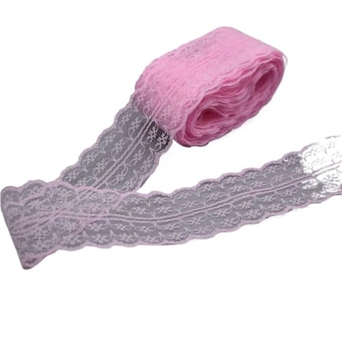 Vintage-Spitzenbordüre, 10 Yards 4,5 cm Spitzenband DIY Bekleidung Nähen Stoff Spitzenbesatz Geschenkartikel Verpackung Spitzenband(17 Light Pink) von WEKONUMEX