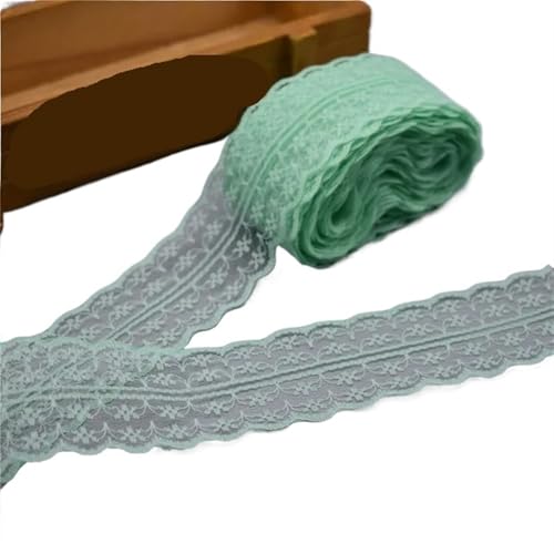 Vintage-Spitzenbordüre, 10 Yards 4,5 cm Spitzenband DIY Bekleidung Nähen Stoff Spitzenbesatz Geschenkartikel Verpackung Spitzenband(18 green1) von WEKONUMEX