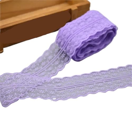 Vintage-Spitzenbordüre, 10 Yards 4,5 cm Spitzenband DIY Bekleidung Nähen Stoff Spitzenbesatz Geschenkartikel Verpackung Spitzenband(19 Light Purple) von WEKONUMEX