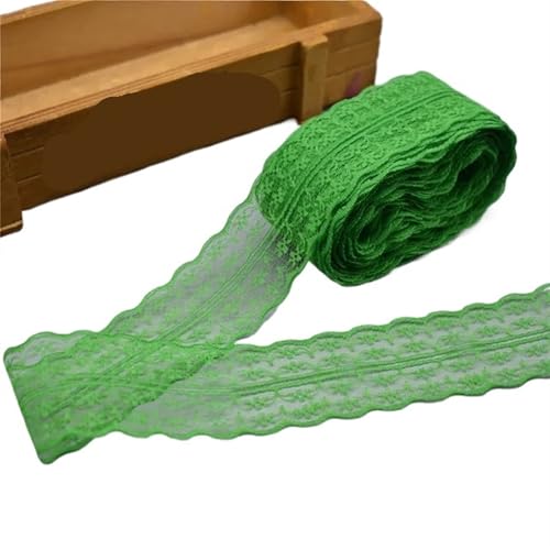 Vintage-Spitzenbordüre, 10 Yards 4,5 cm Spitzenband DIY Bekleidung Nähen Stoff Spitzenbesatz Geschenkartikel Verpackung Spitzenband(23 grass green) von WEKONUMEX