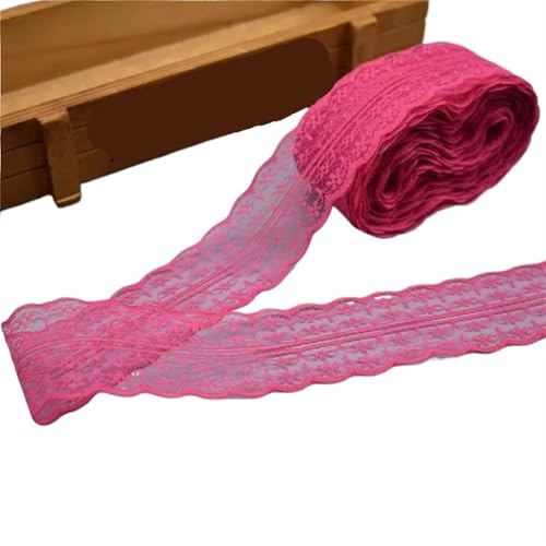 Vintage-Spitzenbordüre, 10 Yards 4,5 cm Spitzenband DIY Bekleidung Nähen Stoff Spitzenbesatz Geschenkartikel Verpackung Spitzenband(24 Red1) von WEKONUMEX