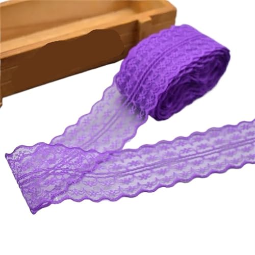Vintage-Spitzenbordüre, 10 Yards 4,5 cm Spitzenband DIY Bekleidung Nähen Stoff Spitzenbesatz Geschenkartikel Verpackung Spitzenband(25 Dark Purple) von WEKONUMEX