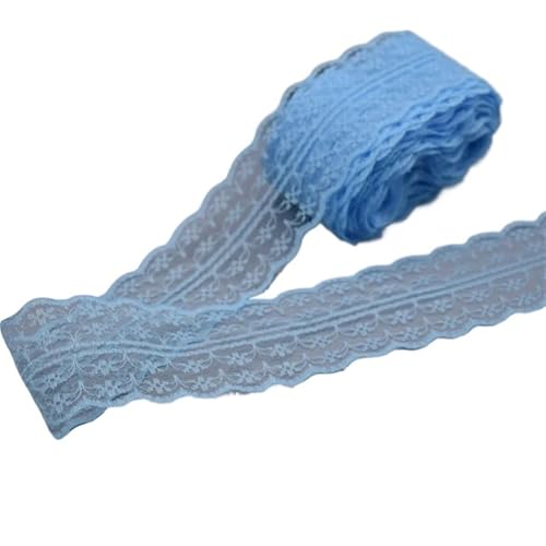 Vintage-Spitzenbordüre, 10 Yards 4,5 cm Spitzenband DIY Bekleidung Nähen Stoff Spitzenbesatz Geschenkartikel Verpackung Spitzenband(26 light blue) von WEKONUMEX