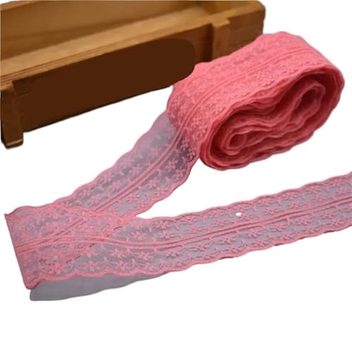 Vintage-Spitzenbordüre, 10 Yards 4,5 cm Spitzenband DIY Bekleidung Nähen Stoff Spitzenbesatz Geschenkartikel Verpackung Spitzenband(27 Red1) von WEKONUMEX