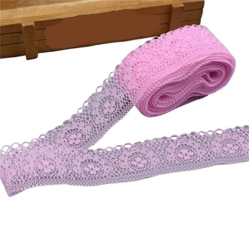 Vintage-Spitzenbordüre, 10 Yards Schöne Spitze for DIY Band Band 40MM Spitze Trim Bestickt(Pink) von WEKONUMEX