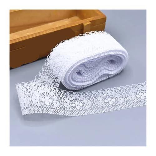 Vintage-Spitzenbordüre, 10 Yards Schöne Spitze for DIY Band Band 40MM Spitze Trim Bestickt(White) von WEKONUMEX