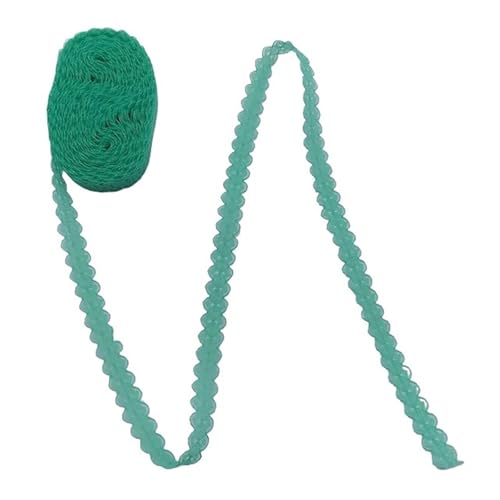 Vintage-Spitzenbordüre, 10M Spitze Bilateral Ribbon Trim Stoff bestickt Netz Breite 14MM(Green Lace) von WEKONUMEX