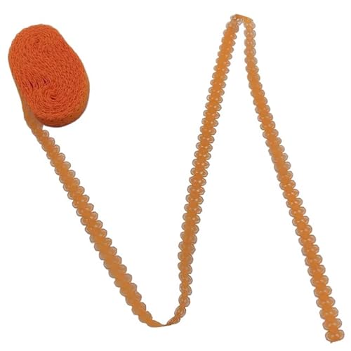 Vintage-Spitzenbordüre, 10M Spitze Bilateral Ribbon Trim Stoff bestickt Netz Breite 14MM(Orange Lace) von WEKONUMEX
