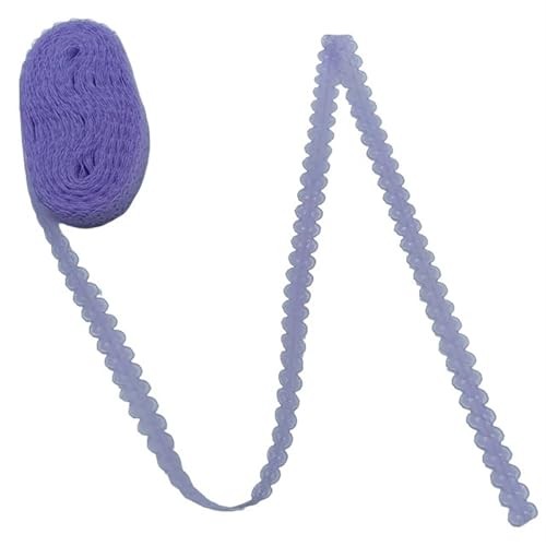 Vintage-Spitzenbordüre, 10M Spitze Bilateral Ribbon Trim Stoff bestickt Netz Breite 14MM(Purple Lace) von WEKONUMEX