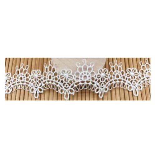 Vintage-Spitzenbordüre, 15 Yards zarte weiß schwarze Spitze Stickerei wasserlösliches Band(White) von WEKONUMEX