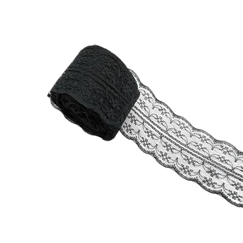 Vintage-Spitzenbordüre, 4,5 cm Spitzenband, DIY-Bastelband, Borte for Nähen von Blumenbändern(Black) von WEKONUMEX