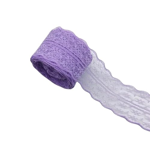 Vintage-Spitzenbordüre, 4,5 cm Spitzenband, DIY-Bastelband, Borte for Nähen von Blumenbändern(Light Purple) von WEKONUMEX